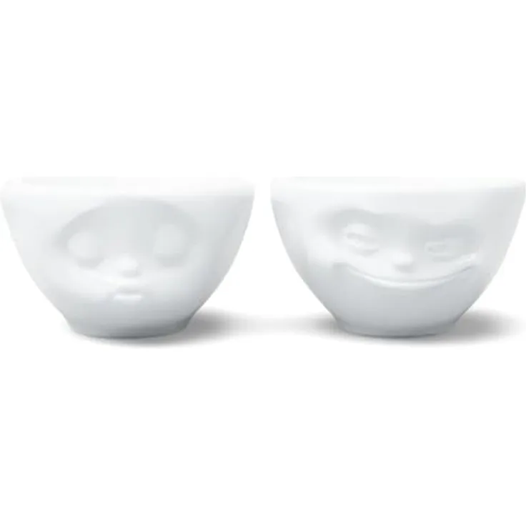 FIFTYEIGHT Schälchen-Set 100ml Grinsend & Küssend weiß
