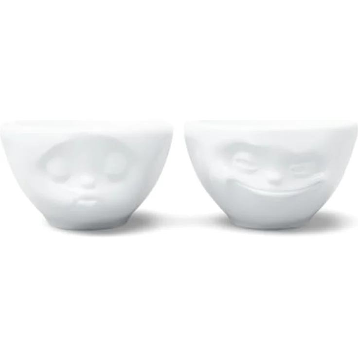 FIFTYEIGHT Schälchen-Set 100ml Grinsend & Küssend weiß – Bild 1