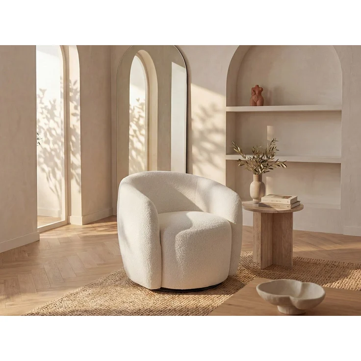Vente-unique - VEREIDE - Sessel mit gerader Rückenlehne - Metall - Weiß - 80 x 76 x 67 cm – Bild 2