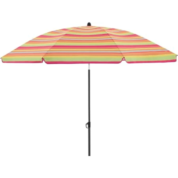 Derby Strandschirm Como, Bunt gestreift, 165 cm, mit witterungsbeständigem Stahlgestell und Lichtschutzfaktor 50+ – Bild 4