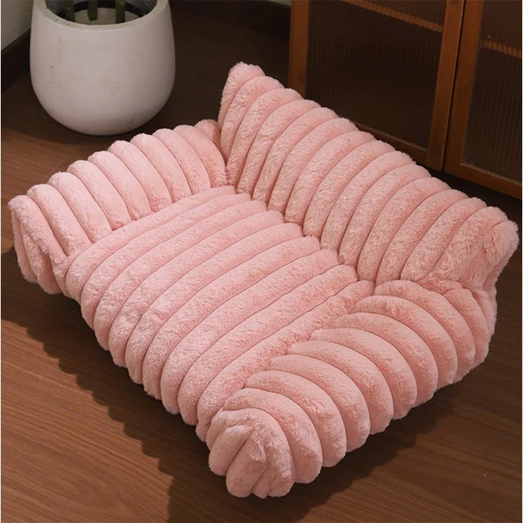 Ledander Tierbett Kuschelndes Haustierkatzen-Sofa, flauschiges Katzen-Sofa, Milchbaumwollstoff, flauschiges Haustier-Sofa-Bett, Waschbares Katzenbett,rutschfestes – Bild 2