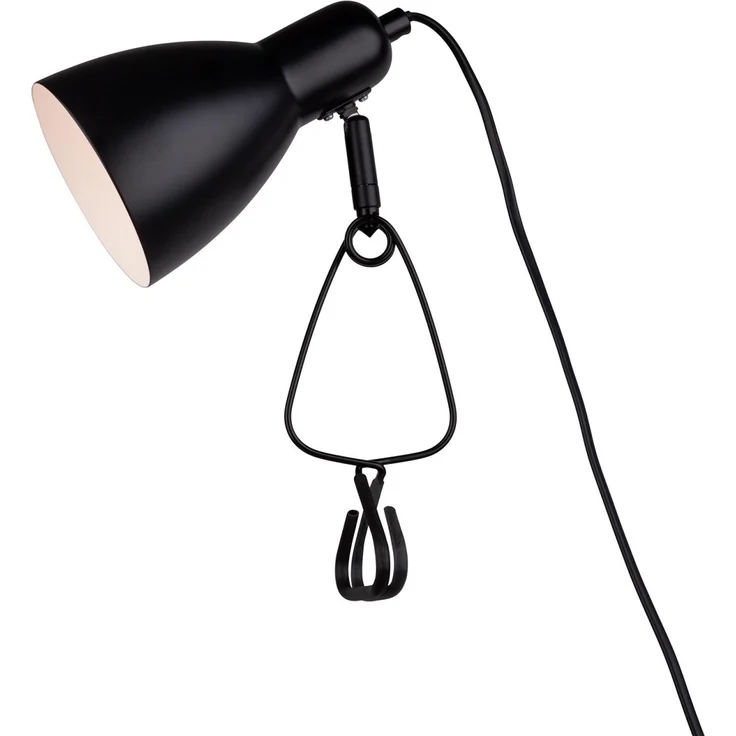 Klemmleuchte Bett Nachttischlampe Klemmlampe mit Stecker Kabel schwarz 3194922 – Bild 1