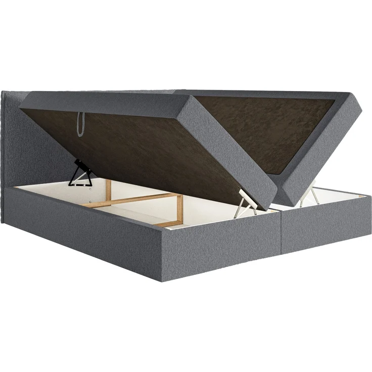 Selsey 'Softie' Boxspringbett 140x200 cm mit Topper und Stauraum, Chenille, Graphitgrau – Bild 4