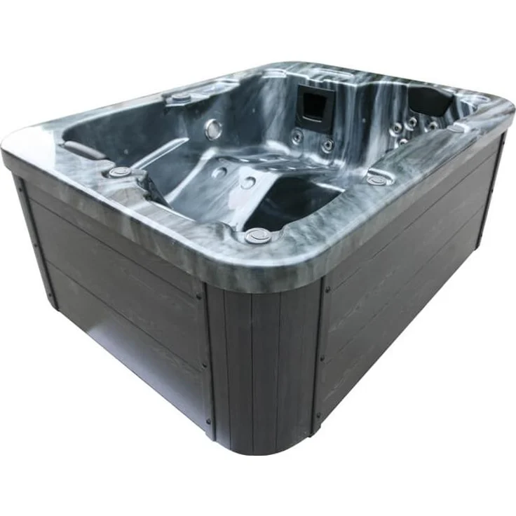 HOME DELUXE Outdoor Whirlpool BLACK MARBLE - Mit Treppe und Thermoabdeckung – Bild 5