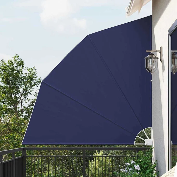 vidaXL Balkon Sichtschutz 210 x 210 cm Polyester Marineblau 42000933 – Bild 1