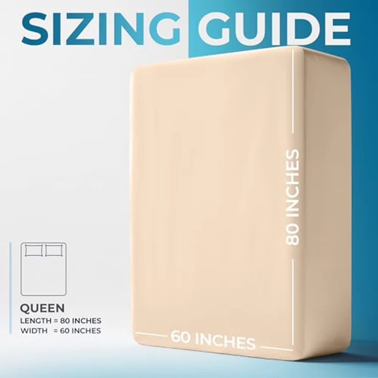 Utopia Bedding Spannbettlaken Queen – Extra tiefe Tasche – 53 cm Tiefe – Weiche Mikrofaser – Schrumpf- und farbbeständig – Pflegeleicht – Nur 1 Spannbettlaken (Beige) – Bild 3