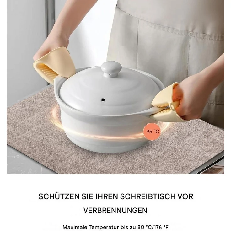 SinLaw Platzset Abwaschbares Tischset, beidseitig rutschfest, hitzebeständig, grau, (6-St), 6er-Packung,Beidseitig verwendbar, knitterarm – Bild 3