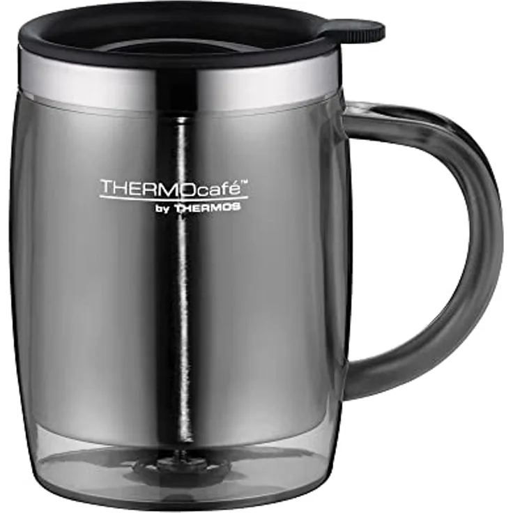 THERMOS 'Desktop Mug' Thermobecher, Edelstahl/PP, grau, 350 ml