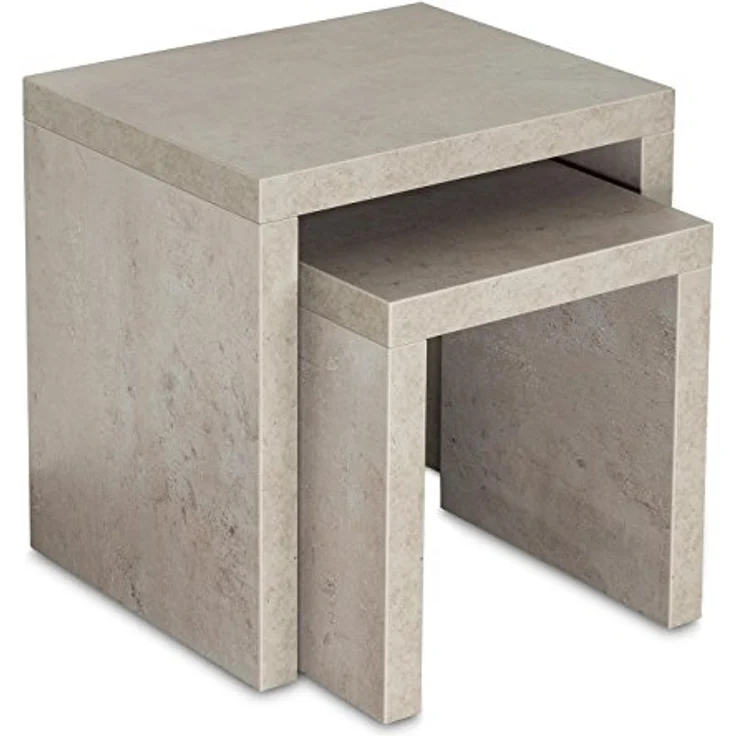 Levandeo® Couchtisch, 2 Satztisch 44x44x36cm Betonoptik grau Beistelltisch – Bild 2