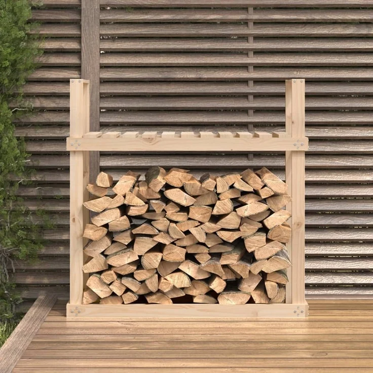 vidaXL Kaminholzregal 110x35x108,5 cm Massivholz Kiefer 823857 – Bild 2