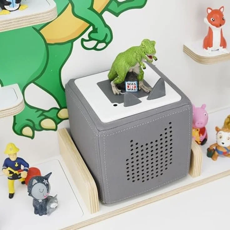 stadtecken Kinder Regal für Musikbox I Geeignet für die Toniebox und ca. 50 Tonies I Perfekte Aufbewahrung für Kinderzimmer I zum Aufstellen oder Aufhängen (T-Rex, Groß) – Bild 6