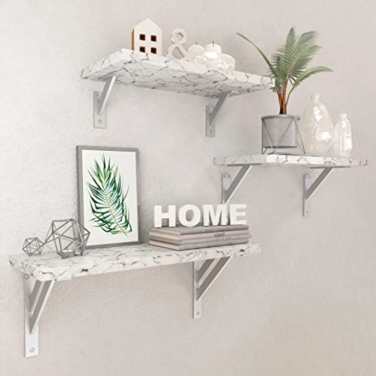 sossai® Wandregalhalter 2er Set FSHR Design Regalträger in Silber, 2-tlg. – Bild 3