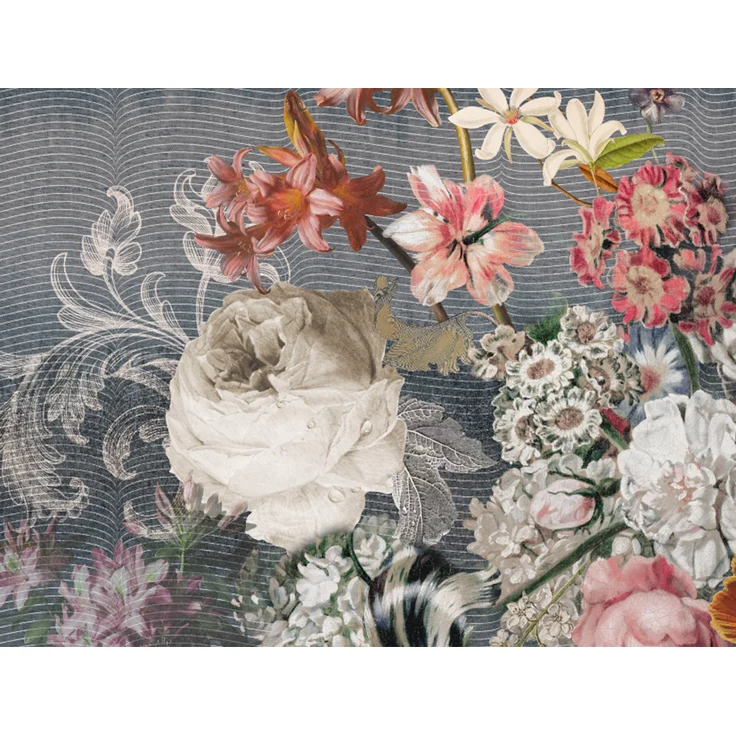 Irisette Dekokissen Kuschelkissen Sofakissen Flowerpower grau 45x45 cm 8933-90 – Bild 3