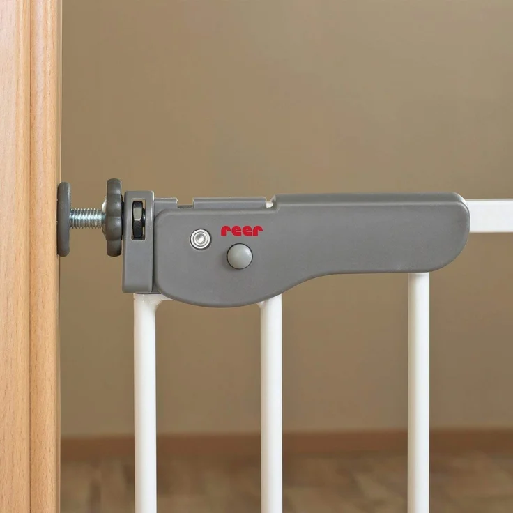 reer 'S-GATE' Tür- und Treppengitter, für Türbreiten 73-110cm, zum Schrauben, Metall, Weiß – Bild 4