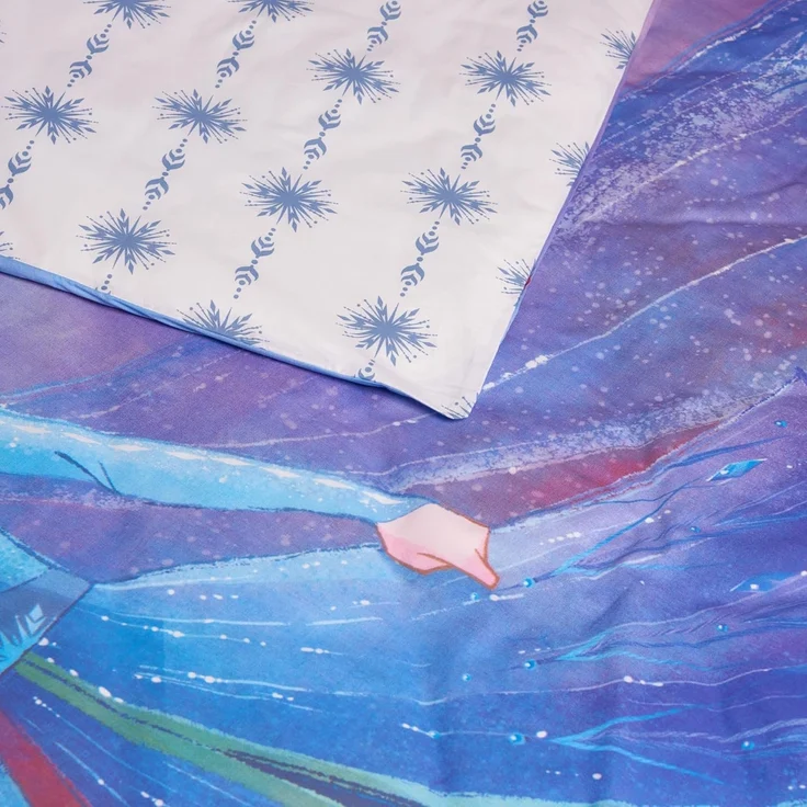 BERONAGE Kinderbettwäsche Frozen Die Eiskönigin Elsa & Olaf Bettwäsche Linon / Renforcé, 100% Baumwolle, 2 teilig, 135x200 + 80x80 cm – Bild 6
