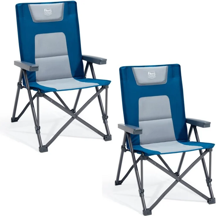 TIMBER RIDGE Campingstuhl Klappstuhl mit Gepolstert, 260 KG belastbar (2 St), mit Tragetasche, für Camping, Wandern & Picknick – Bild 1