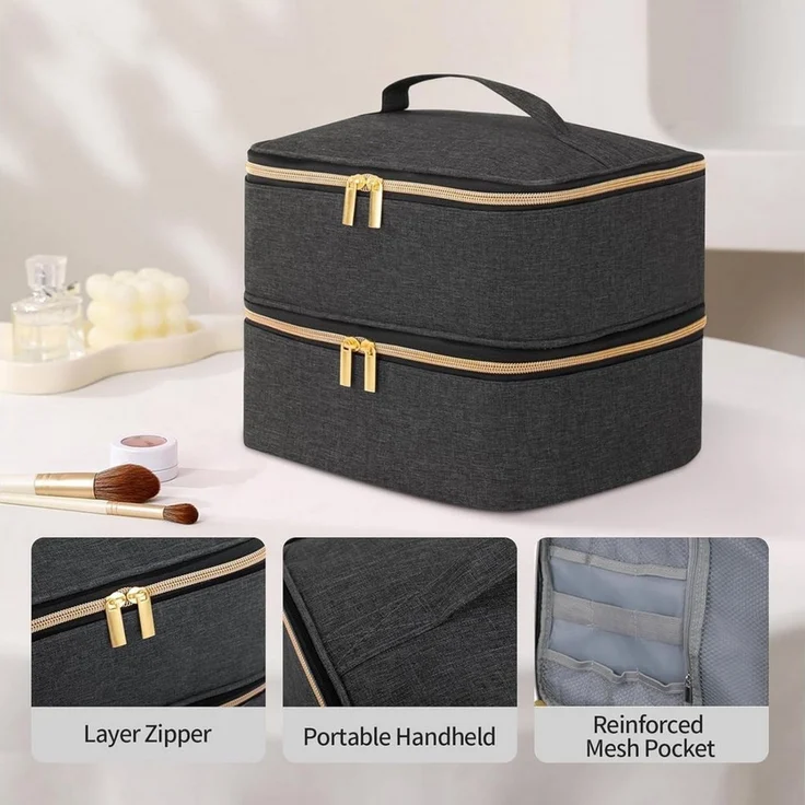 Youyijia Aufbewahrungsbox Nagellack-Organizer-Tasche, Doppelschicht Nagellack Tasche Make – Bild 4