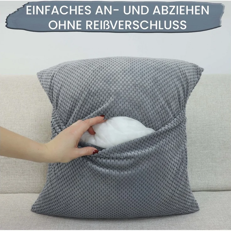 Amilian Dekokissen 2er Set Kissen - Zierkissen - Sofakissen mit Füllung und Kissenbezug, (2 Stück), Kopfkissen, Kuschelkissen, Couchkissen mit Kissenfüllung – Bild 2