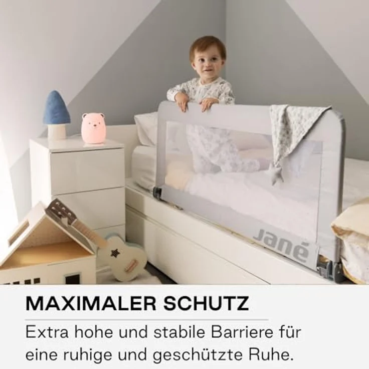 Jané - Klappbares Bettgitter, Länge 90 cm, Transporttasche, extra hoch – Bild 5
