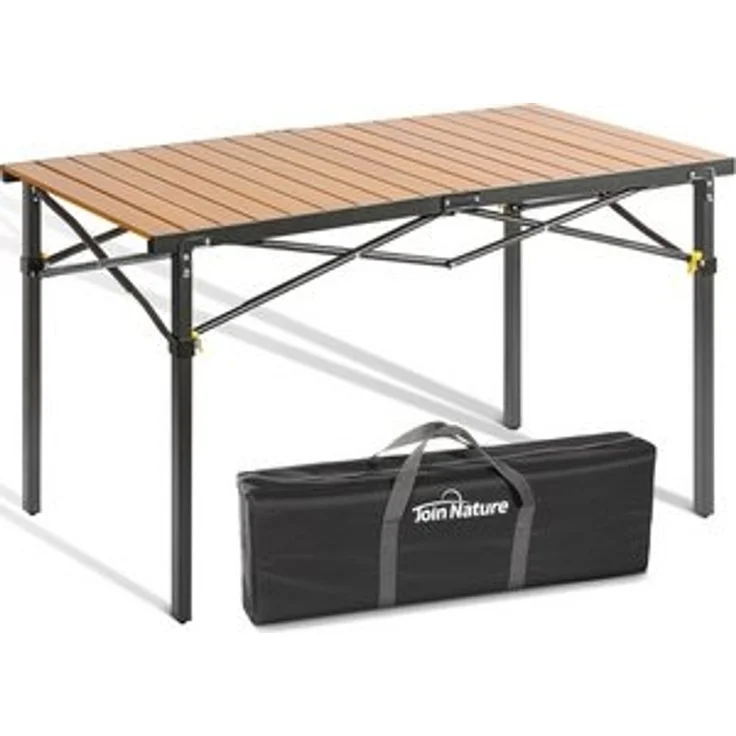 HOMECALL Klapptisch Campingtisch Klappbar Balkontisch Gartentisch Tragbar Outdoor Tisch (Aluminum Roll Up Tabletop, höhenverstellbares Bein, bis 100kg), Robust, stabil, für 4-6 Personen – Bild 6