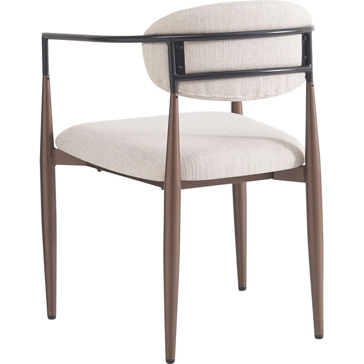 Esszimmerstühle 2er-Set, Leinenstoff & Metall, ergonomisch, gepolstert, verstellbare Beine, modern & bequem,Beige – Bild 5