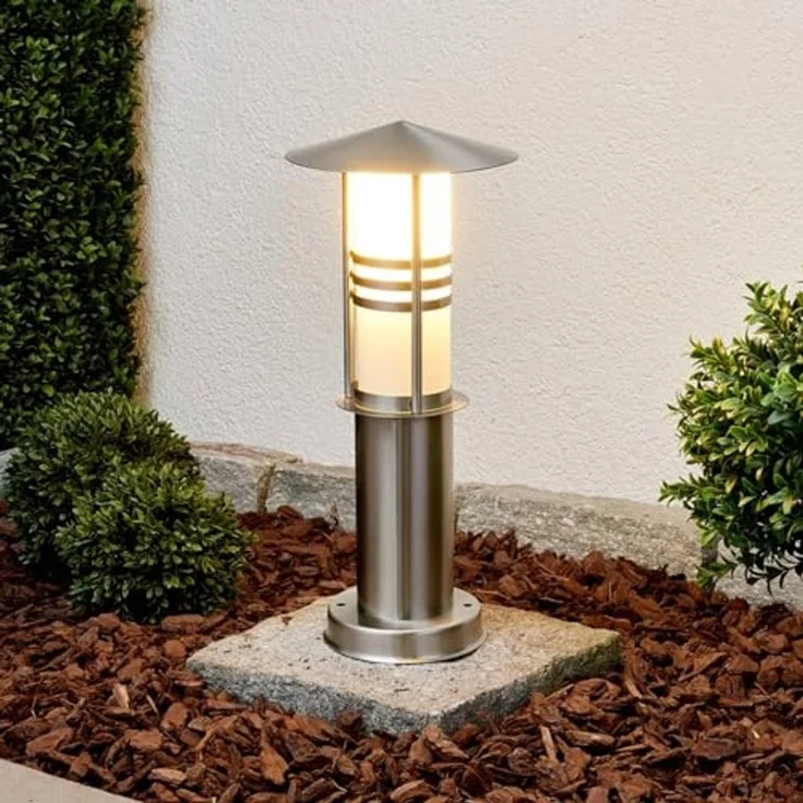 Lindby Außen-Stehlampe Erina, Edelstahl Alu IP44, 1x23 W – Bild 3