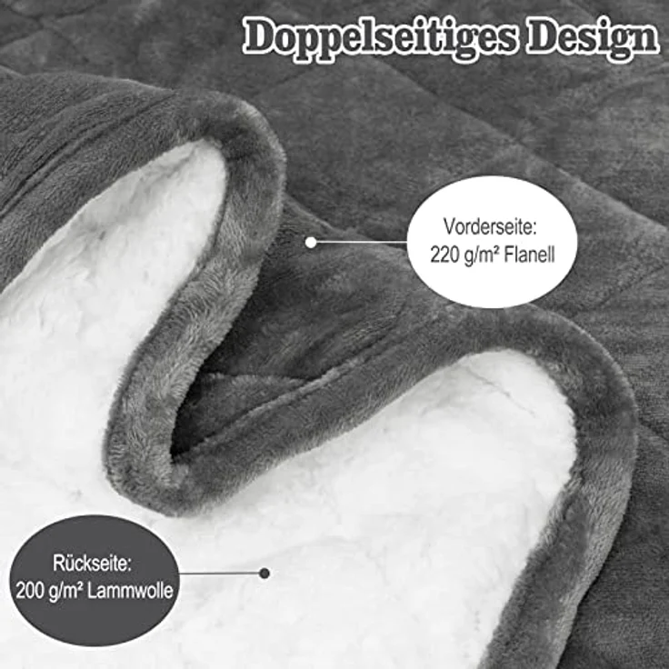 Woltu Gewichtsdecke, Bezug: Flanell Sherpa, Therapiedecke, Schwere Decke aus Flanell Sherpa – Bild 4