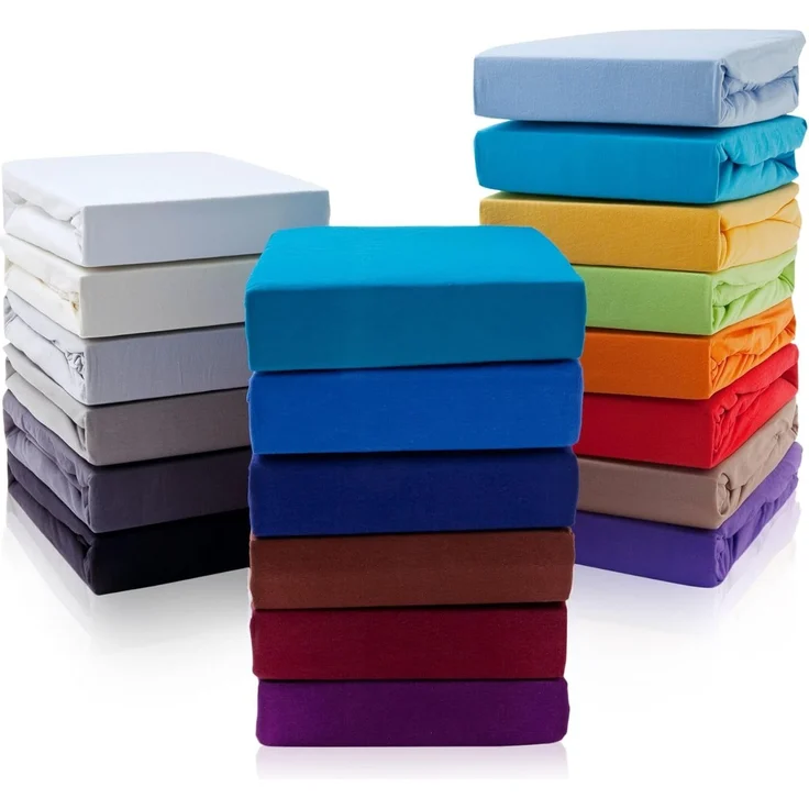 Hometex Premium Textiles Spannbettlaken Premium Boxspringbett Spannbetttuch ideal für Wasserbett und Matratzen, Jersey, Gummizug: Rundumgummizug, Spannbettlaken Premium Qualität 190 g/m², Gekämmte Baumwolle – Bild 1
