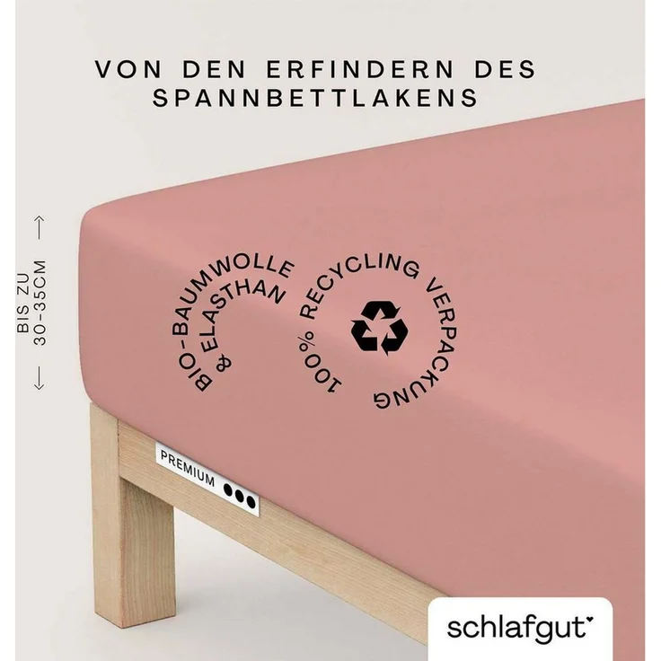 Schlafgut Spannbettlaken Premium, Gummizug: rundum, (1 Stück), Mako-Zwirn-Jersey, Purple Mid, XL 180x200 cm - 200x220 cm – Bild 1