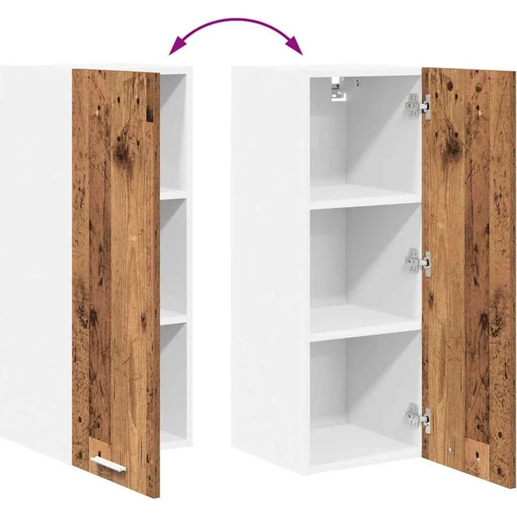 vidaXL Hängeschrank 2 stk. Altes Holz und Weiß 30 x 31 x 80 cm 884255 – Bild 12