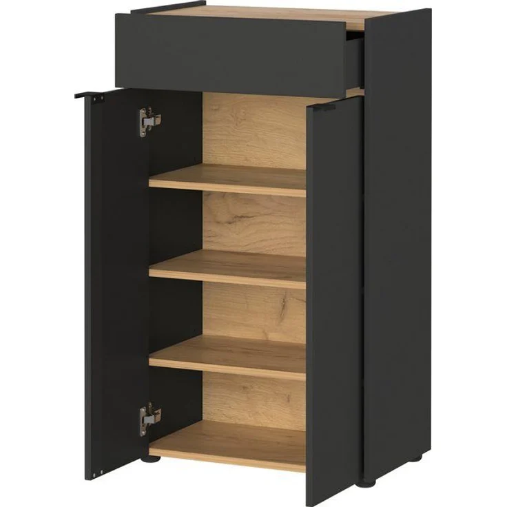 Germania Kommode 4499-549 GW-Forano, in Graphit/Navarra-Eiche-Nb, mit Tür- und Schubladendämpfung, 60 x 98 x 34 cm (BxHxT) – Bild 4