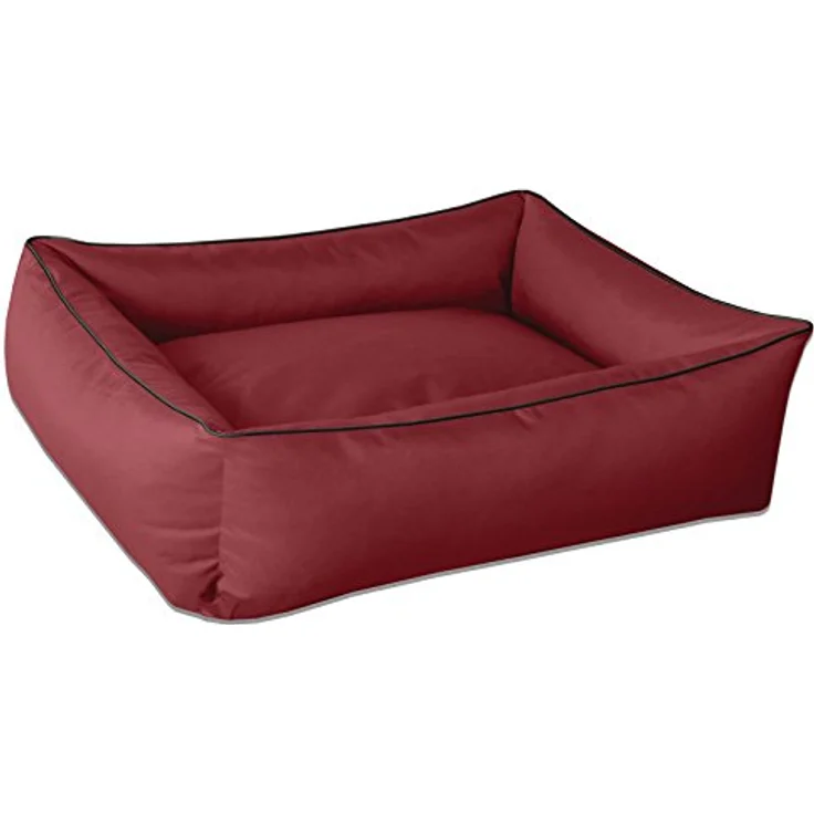 BedDog Hundebett MAX, großes Hundekörbchen aus Cordura, waschbares Hundebett mit Rand, Hundesofa vier-eckig (XXL) ca. 120x85x23cm, RED-WINE (rot) – Bild 2