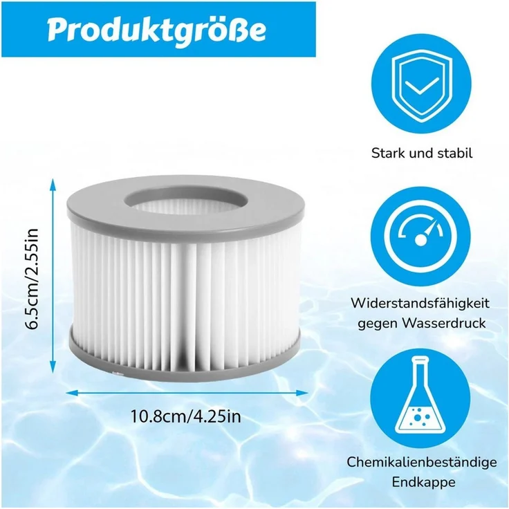 BlingBin Pool-Filterkartusche 4/8 Stück Ersatzfilter für MSPA Whirlpoal, Wasserfilter-Kartusche, Zubehör für Mspa-Schwimmbadfilterkartusche AB2020, Filterkartuschen für Aufblasbare Pools - Wasserfilter Modell ab 2020 – Bild 2
