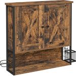 Vasagle Badezimmerschrank, Badschrank, Wandschrank, Aufbewahrungsschrank, mit 2 Türen, verstellbare Einlegeböden, mit Haartrocknerhalter, Industrie-Design, vintagebraun-schwarz von Songmics BBK123B01