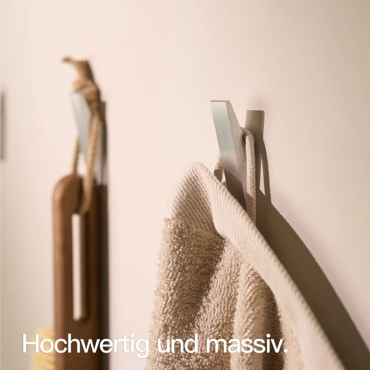 Designfabrik Hamburg Handtuchhaken DFHH KH, (4x Wandhaken), rostfrei, pulverbeschichtet, eloxiert, sandgestrahlt – Bild 3