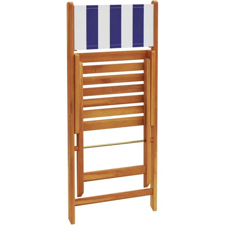 vidaXL Gartenstühle 8 Stk. Klappbar Blau und Weiß Stoff und Massivholz 3214627 – Bild 6