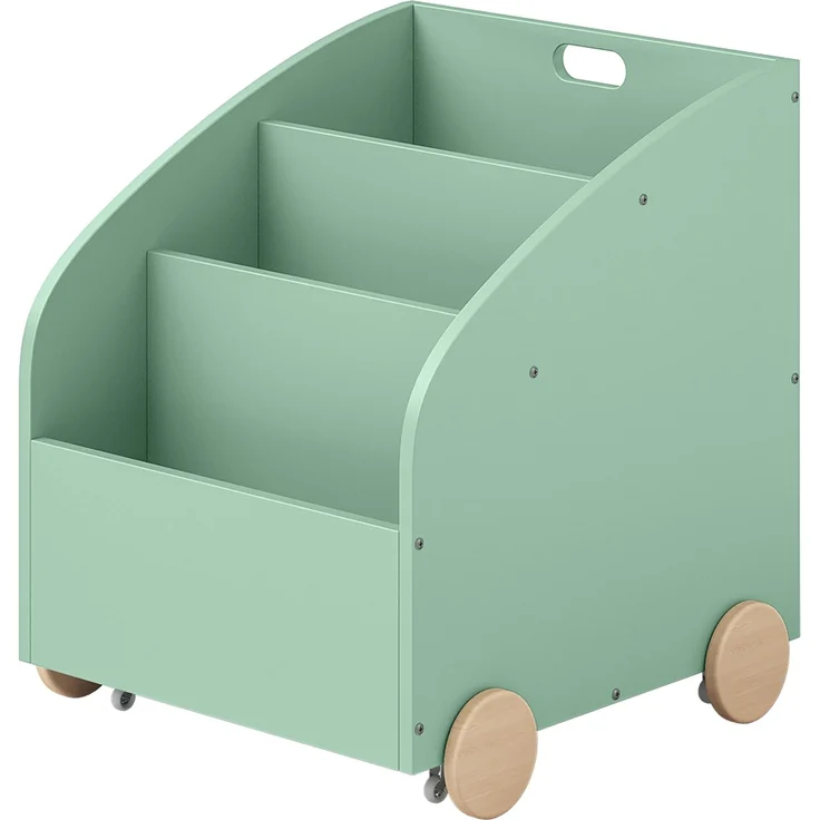 Bellabino 'Towy' Kinderbücherregal, grün, 43x40x43 cm, Holz, Spielzeugregal mit 3 Ablagefächern und Geheimfach – Bild 11