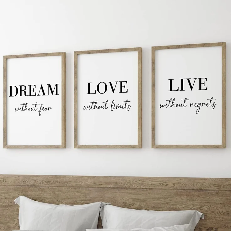 Poster Set 3er Dream Love Live Schwarz Weiß Wandkunst 30x40cm – Bild 4