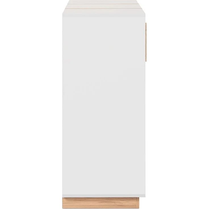 Calicosy Sideboard 2 Türen und 3 Schubladen Dekor Weiß und Holz B125 cm - SPLIT - Weiß – Bild 10