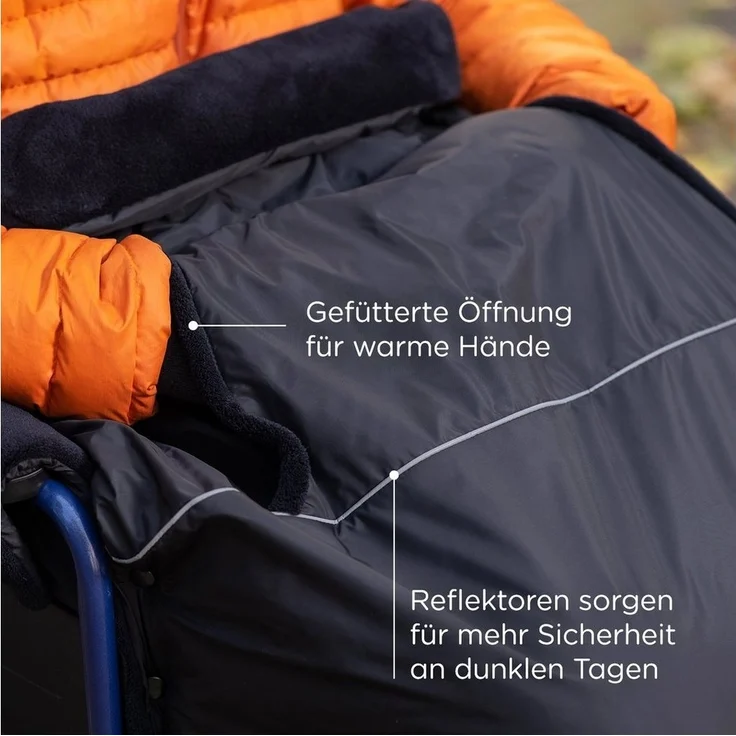 novely® Fußsack novely® OWEN PRO Fußsack Rollstuhl Soft Fleece Thermo Schlupfsack Roll, Wetterfest, Thermo-warm und Ultraweich – Bild 2
