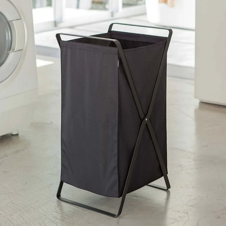 Yamazaki Faltbarer Wäschekorb schwarz Tower - L30 cm - Schwarz – Bild 1