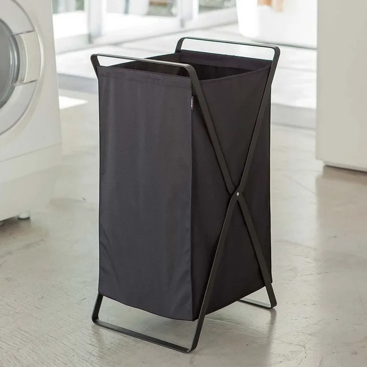 Yamazaki Faltbarer Wäschekorb schwarz Tower - L30 cm - Schwarz