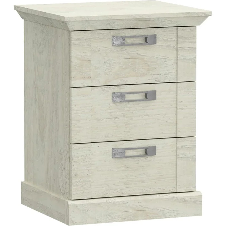 Forte Möbel Nachttisch, Holzwerkstoff, Pinie weiß, B x H x T: 49,8 x 66 x 44,9 cm – Bild 4