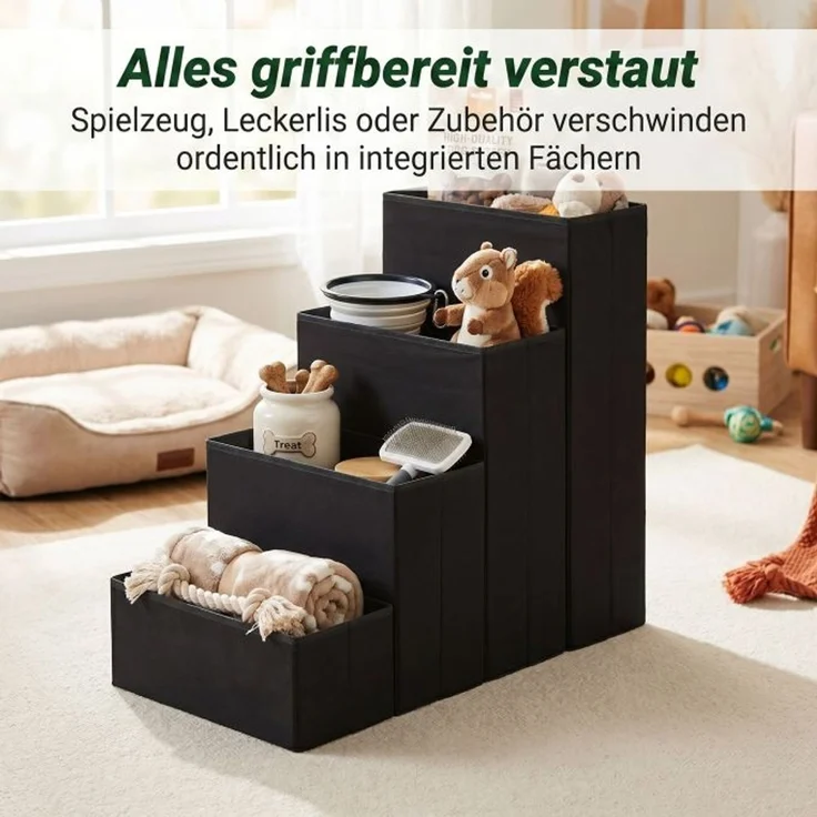 Relaxdays Faltbare Hundetreppe mit Stauraum – Bild 5