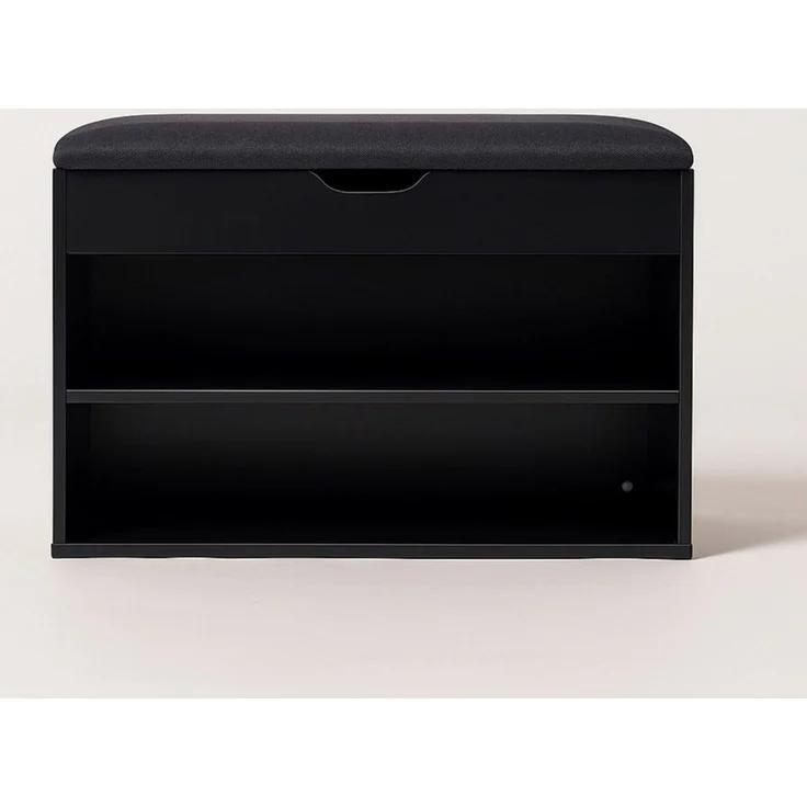 BOXIMO Schuhschrank Schuhbank LEVA mit Sitzpolster und Staufach, 60 x 30 x 47 cm (Schuhschrank LEVA mit Sitzbank) – Bild 2