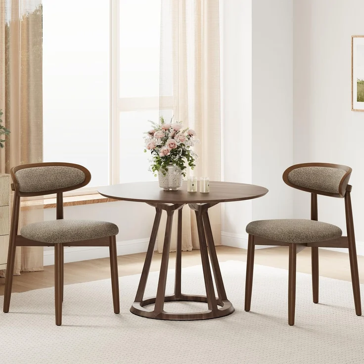 MALOL Esszimmerstühle 2er Set, Stühle Esszimmer, Ergonomischer Stuhl mit Massivholzrahmen, 5cm Schaumpolsterung, Bequeme Polstersitzfläche, Küchenstuhl für Zuhause und Gewerbe, Kamel