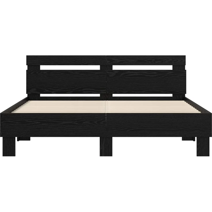 vidaXL Bettrahmen Schwarz Eichen-Optik 160 x 200 cm Holzwerkstoff 3417309 – Bild 4
