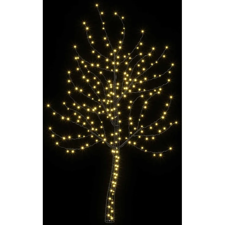 vidaXL LED-Wandweihnachtsbaum 150 cm 140 LEDs Warmes Weiß Stahl 42050786 – Bild 4