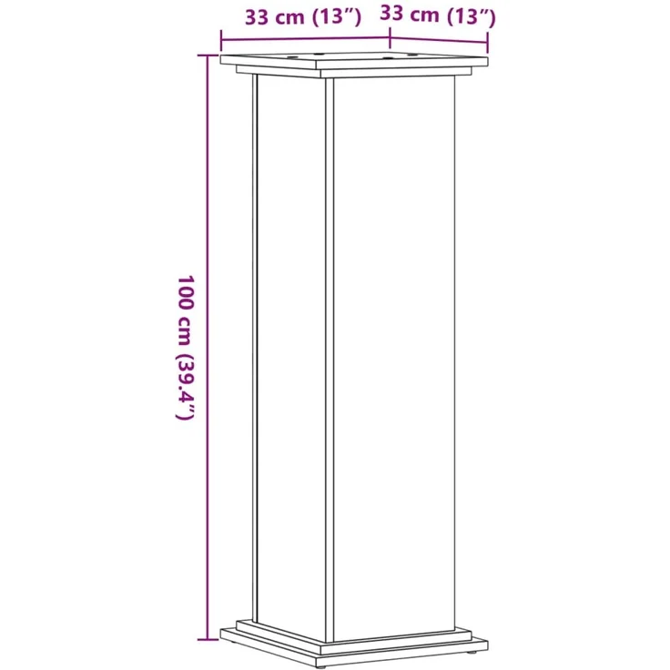 vidaXL Pflanzenständer Eichen-Optik 33x33x100 cm Holzwerkstoff 852984 – Bild 8