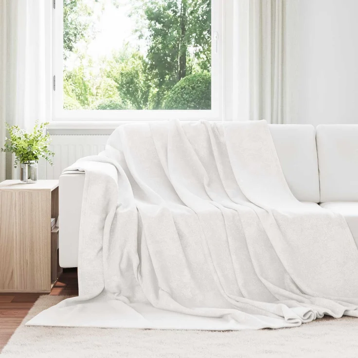 vidaXL Wohndecken 6 stk. Weiß 270 x 240 cm 10,11 kg Fleece 42016816 – Bild 1